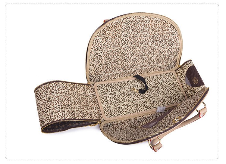 NNEDSZ Portable Pet Travel Bag - Anti-Crush Dog Carrier for Outdoor Trips (L-42x29x18cm, White Color)