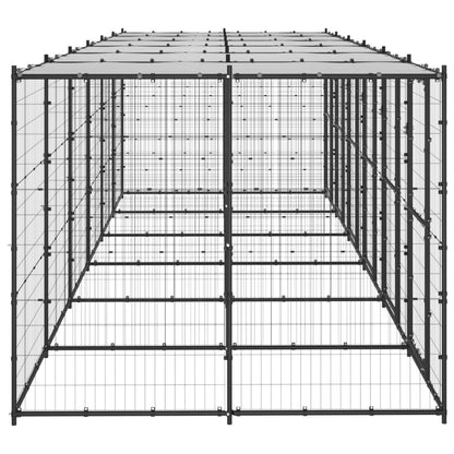 NNEVL Outdoor Dog Kennel Steel with Roof 14.52 m²