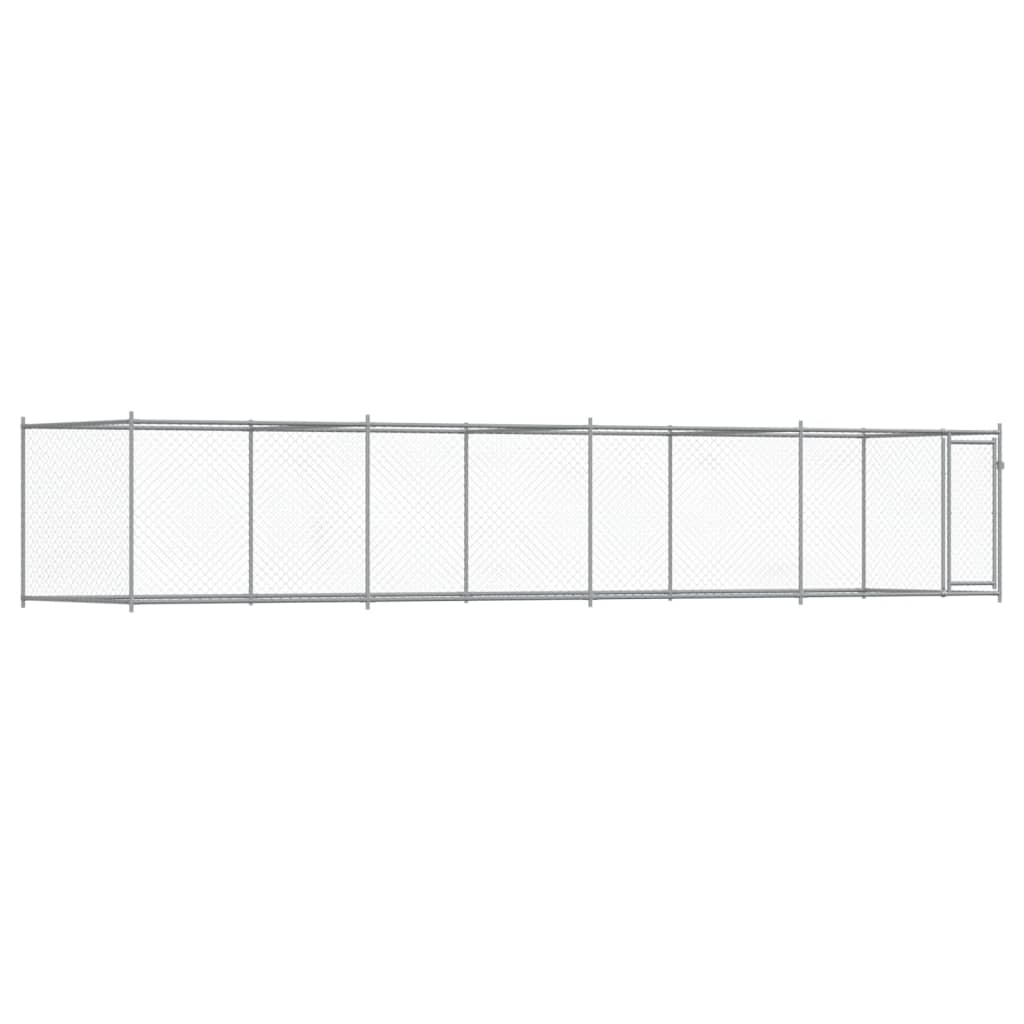 NNEVL Dog Cage with Door Grey 8x2x1.5 m Galvanised Steel