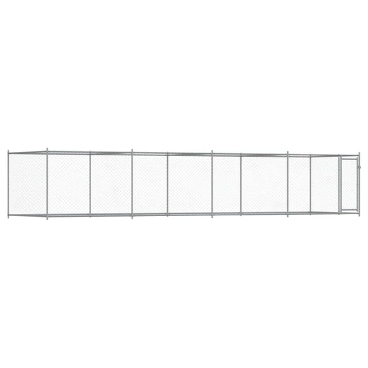 NNEVL Dog Cage with Door Grey 8x2x1.5 m Galvanised Steel