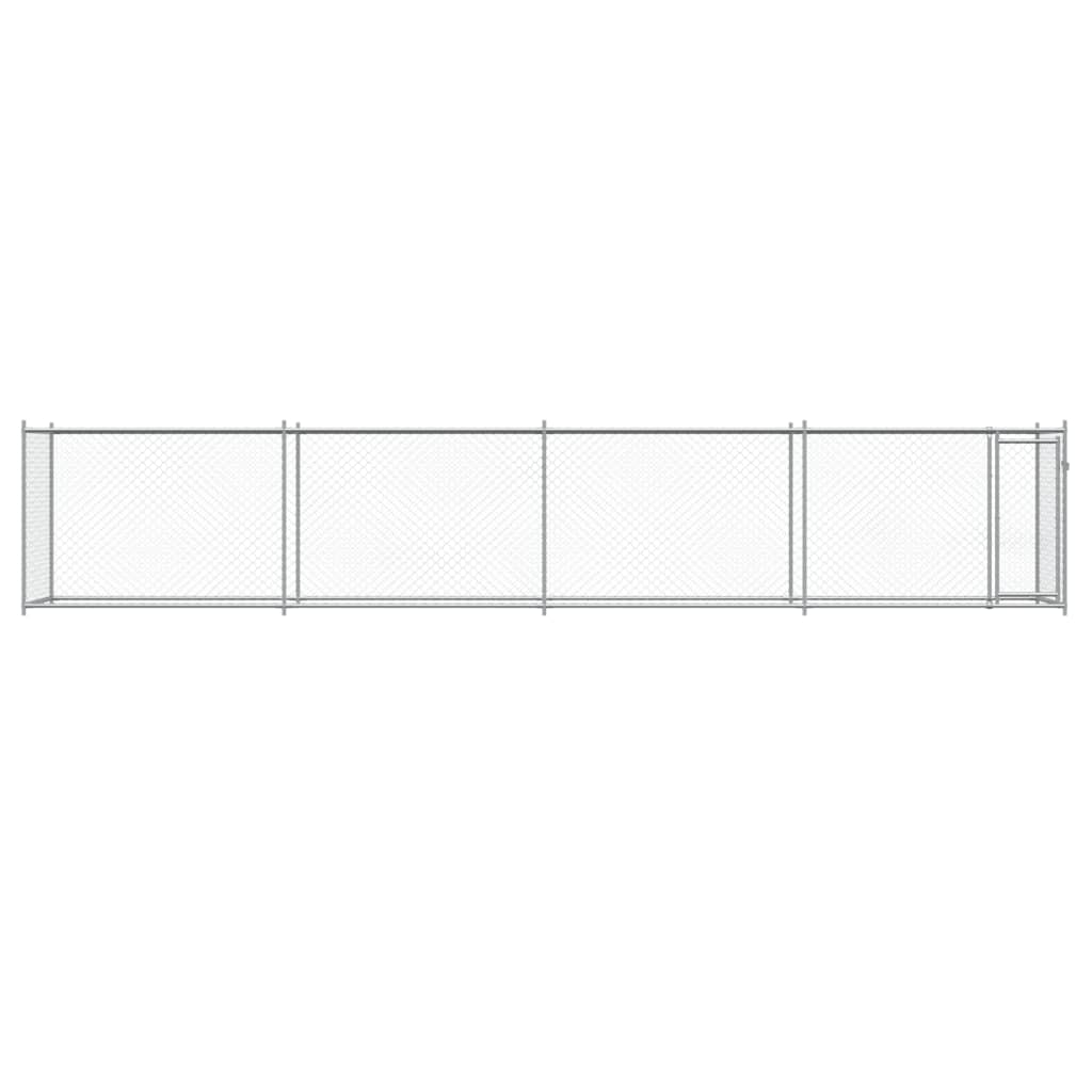 NNEVL Dog Cage with Door Grey 8x2x1.5 m Galvanised Steel