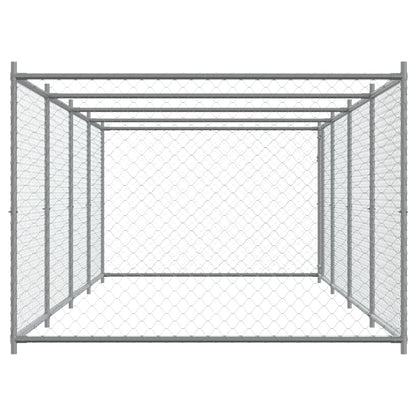 NNEVL Dog Cage with Door Grey 8x2x1.5 m Galvanised Steel