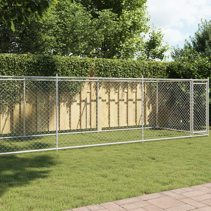 NNEVL Dog Cage with Door Grey 8x2x1.5 m Galvanised Steel