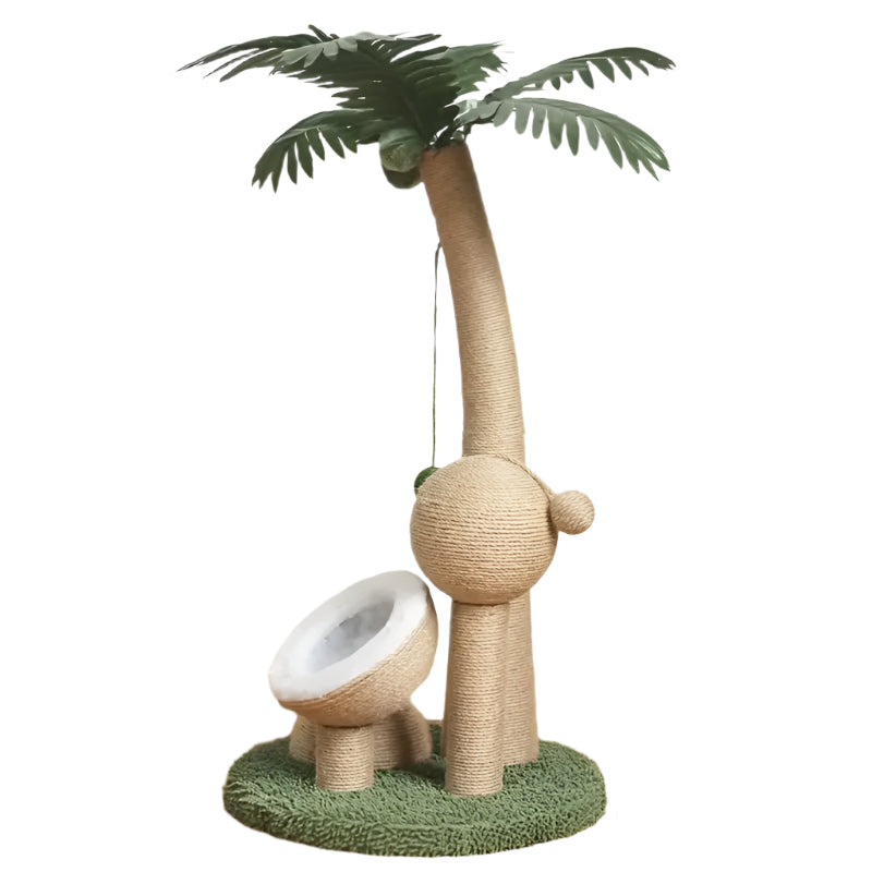 NNETM Coconut Tree Cat Scratching Post with Ball Toy